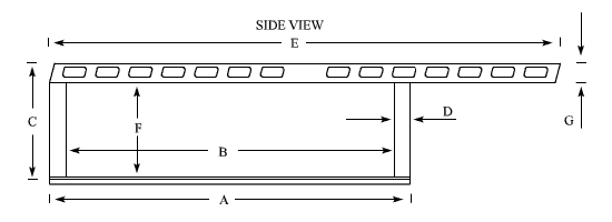 System One aluminum ladder racks - Dimensions for Pick up Truck Ladder Racks - Contractor Rig - side view